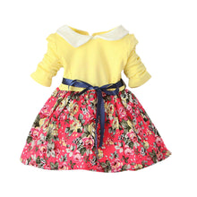 1-5Y Kids Baby Girls Princess Long Sleeve Pleat Floral Bow Mini Dress Party Tutu Dresses SM6