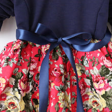 1-5Y Kids Baby Girls Princess Long Sleeve Pleat Floral Bow Mini Dress Party Tutu Dresses SM6