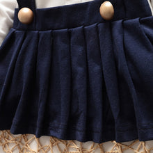 1-5Y Kids Girls Suspender Cotton Dress Long Sleeve Lace Floral Tops Baby Party Dresses PY SM6