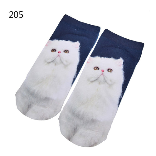 3D Print Animal Cat Women Socks Casual Cartoon Socks Low Cut Ankle Socks SM6