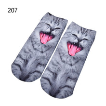3D Print Animal Cat Women Socks Casual Cartoon Socks Low Cut Ankle Socks SM6