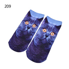 3D Print Animal Cat Women Socks Casual Cartoon Socks Low Cut Ankle Socks SM6