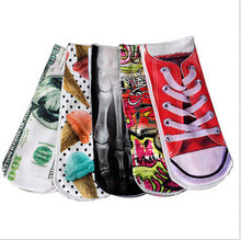 5 Styles 3D Multi Pattern Printed Low Cut Women Ankle Socks Femal Women Accessories SM6
