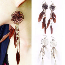 Bohemia Feather Beads Long Design Dream Catcher Earrings for Women Jewelry SM6