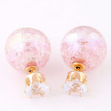 Cute C y Color 2 Side Round Pearl Earings Resin Crystal Ball Ear Studs Big Glass Ball Earring Girl Gift SM6