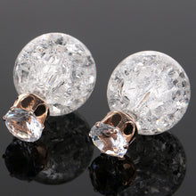 Cute C y Color 2 Side Round Pearl Earings Resin Crystal Ball Ear Studs Big Glass Ball Earring Girl Gift SM6