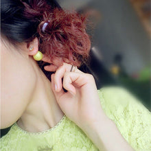 Cute C y Color 2 Side Round Pearl Earings Resin Crystal Ball Ear Studs Big Glass Ball Earring Girl Gift SM6