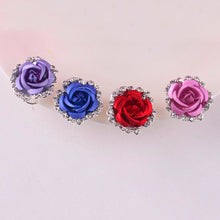 Elegant Charm Women Gold Plated 3 Colors Austrian Crystal Rose Pierced Stud Earrings For Gifts SM6