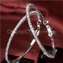 Elegant Round Crystal Beaded Hoop Earrings for Women Silver Hoop Earrings Party Earrings Women  Jewelr SM6