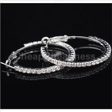 Elegant Round Crystal Beaded Hoop Earrings for Women Silver Hoop Earrings Party Earrings Women  Jewelr SM6