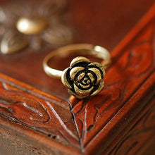 Adjustable Size  Gift Rose Bronze Sweet Elegant Style Beautiful Ancient Personality Flower Rings SM6