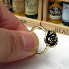 Adjustable Size  Gift Rose Bronze Sweet Elegant Style Beautiful Ancient Personality Flower Rings SM6