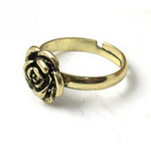 Adjustable Size  Gift Rose Bronze Sweet Elegant Style Beautiful Ancient Personality Flower Rings SM6