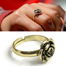 Adjustable Size  Gift Rose Bronze Sweet Elegant Style Beautiful Ancient Personality Flower Rings SM6
