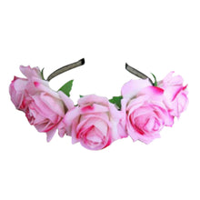 Rose Floral Flower Garland Crown Headband Hair Band Bridal Festival Clip Holiday  SM6