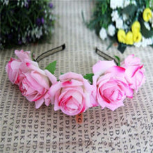 Rose Floral Flower Garland Crown Headband Hair Band Bridal Festival Clip Holiday  SM6