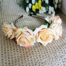 Rose Floral Flower Garland Crown Headband Hair Band Bridal Festival Clip Holiday  SM6