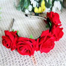 Rose Floral Flower Garland Crown Headband Hair Band Bridal Festival Clip Holiday  SM6