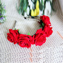 Rose Floral Flower Garland Crown Headband Hair Band Bridal Festival Clip Holiday  SM6