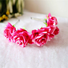 Rose Floral Flower Garland Crown Headband Hair Band Bridal Festival Clip Holiday  SM6