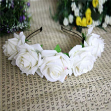 Rose Floral Flower Garland Crown Headband Hair Band Bridal Festival Clip Holiday  SM6