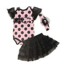 1 Set born Infant Baby Girl Clothing Polka Dot Headband  Romper  TUTU Outfit Clothes 3pcss Sets  SM6