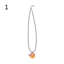 Cute Emoji Picture Pendant Necklace Leather Chain Emoticons Cabochon Collars for Women Fine Jewelry SM6