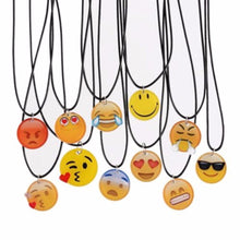 Cute Emoji Picture Pendant Necklace Leather Chain Emoticons Cabochon Collars for Women Fine Jewelry SM6