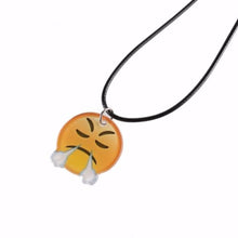 Cute Emoji Picture Pendant Necklace Leather Chain Emoticons Cabochon Collars for Women Fine Jewelry SM6