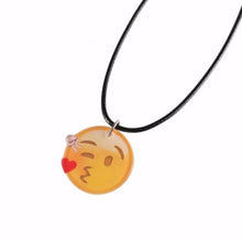 Cute Emoji Picture Pendant Necklace Leather Chain Emoticons Cabochon Collars for Women Fine Jewelry SM6