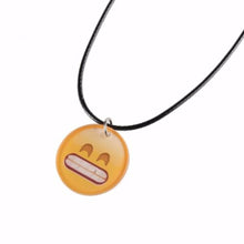 Cute Emoji Picture Pendant Necklace Leather Chain Emoticons Cabochon Collars for Women Fine Jewelry SM6