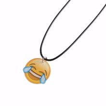 Cute Emoji Picture Pendant Necklace Leather Chain Emoticons Cabochon Collars for Women Fine Jewelry SM6