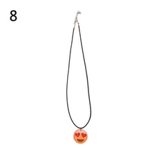 Cute Emoji Picture Pendant Necklace Leather Chain Emoticons Cabochon Collars for Women Fine Jewelry SM6
