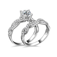 Women Silver Plated Crystal Rhinestone Wedding Ring Jewelry Size 6-9 GT SM6