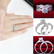 Women Silver Plated Crystal Rhinestone Wedding Ring Jewelry Size 6-9 GT SM6