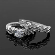 Women Silver Plated Crystal Rhinestone Wedding Ring Jewelry Size 6-9 GT SM6
