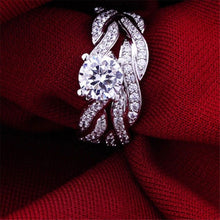 Women Silver Plated Crystal Rhinestone Wedding Ring Jewelry Size 6-9 GT SM6