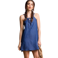 Cotton Sundress   Denim Dress Cute Blue Jeans Dress Mini Sleeveless Casual Denim Dresses C942 SM6