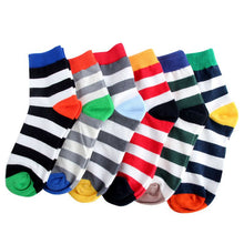 Cotton Warm Men Mixed Color Wide Stripe Ankle Soft Casual Socks PY8 SM6