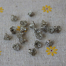 100 Pcs Silver Plated Flower Bead Caps Findings Filigree Flower Cup Shape 7mm Silver Bead Caps For Diy Jewelry Making SM6