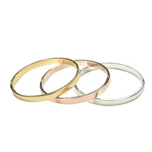 titanium steel plated 18K gold bracelet smooth surface lovers bracelets bangle for woman   man worn daily SM6
