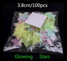 100Pcs/Set Kids Bedroom Beautiful Fluorescent Glow In The Dark Stars Wall Stickers Baby Rooms Sticker Home Decoration SM6