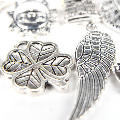 100Pcs Tibetan Silver Mix Charm Pendants Jewelry SM6