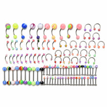 100Pcs Women Body Jewelry Eyebrow Navel Belly Lip Tongue Nose Piercing Bar Ring Jewelry SM6