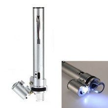 100X Microscope Pocket Currency LED Light Jewelry Magnifier Lens Loupe Glass SM6