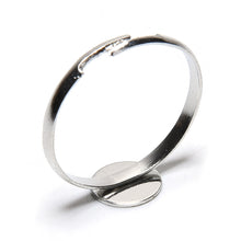 10PCS Dia 8mm Adjustable Silver Plated Flat Ring jewelry Findings Pad Bases Blanks Accessories SM6