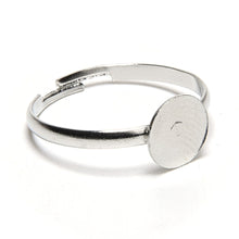 10PCS Dia 8mm Adjustable Silver Plated Flat Ring jewelry Findings Pad Bases Blanks Accessories SM6