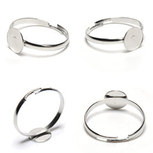 10PCS Dia 8mm Adjustable Silver Plated Flat Ring jewelry Findings Pad Bases Blanks Accessories SM6