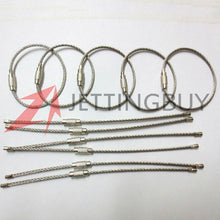 10PCS Stainless Steel Wire Key Ring Chain Keychain Pendant Loop Hiking Climbing Working Aloft Tool Steel Wire Chain Lock 15cm SM6