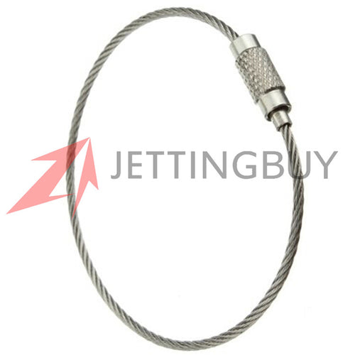 10PCS Stainless Steel Wire Key Ring Chain Keychain Pendant Loop Hiking Climbing Working Aloft Tool Steel Wire Chain Lock 15cm SM6